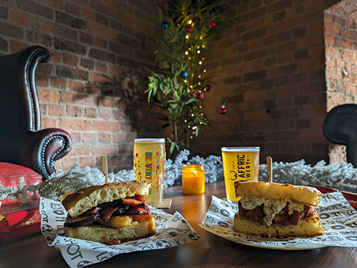 Christmas Sandwiches and beer at the Long Shot